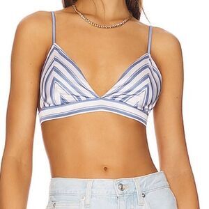 Ser.o.ya iris bralette silk blue white striped women’s XS